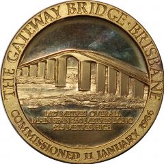 Medal - Gateway Bridge Brisbane - Gilded Inauguration Medal