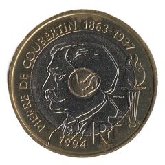 20 francs Pierre de Coubertin essai