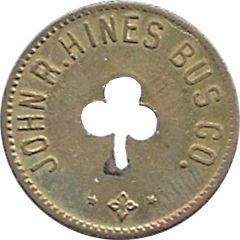 1 Fare - John R. Hines Bus Co. Bloomington, Indiana