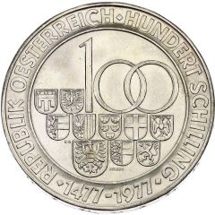 100 Schilling Münzstätte Hall