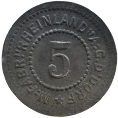 5 Pfennig - Düsseldorf M.-Fabr. Rheinland A.G.