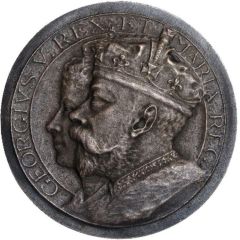 Medal - George V Coronation, J. Fray, silvered bronze, 75mm