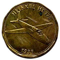 Shell Token - Man in Flight #10 - Heinkel HE 178, 1939