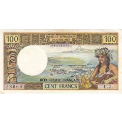 100 Francs with `RÉPUBLIQUE FRANÇAISE` overprint