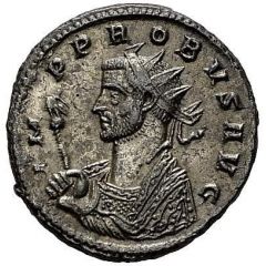 Antoninianus - Probus Imperial mantle, left, sceptre surmounted by eagle, VIRTVS AVGVSTI