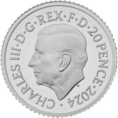20 Pence - Charles III The Lion and The Eagle; Silver Proof