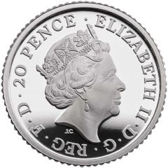 20 Pence - Elizabeth II 5th portrait, 1/10 oz Fine Silver