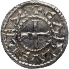 Denier - Charles II Bourges mint, monogram
