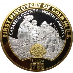 Medal - History of Gold First discovery of gold in the U.S.