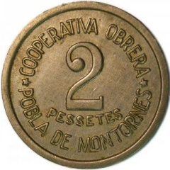 2 Pesetas - Cooperativa Obrera