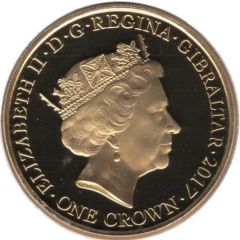 1 Crown - Elizabeth II Platinum Wedding - Platinum Decade, Gold Plated