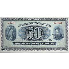 50 Kroner Portrait and Landscape. Type 1, crowns in watermark