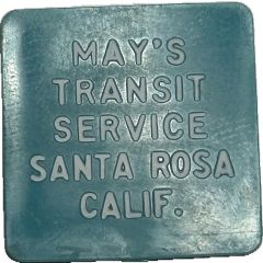 25 Cents - May`s Transit Service Santa Rosa, California