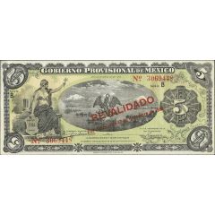 5 Pesos Gobierno Provisional de México
