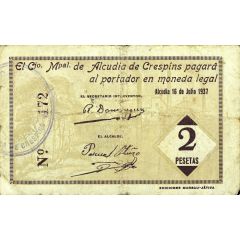2 Pesetas Alcudia de Crespins