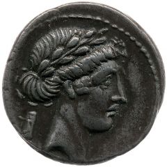 Denarius Pomponia: Quintus Pomponius Musa, Q•POMPONI MVSA, Clio