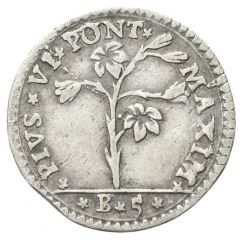1 Carlino of 5 Baiocchi - Pius VI