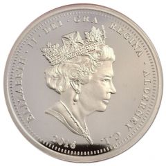 5 Pounds - Elizabeth II Sapphire Coronation Jubilee - Orb and Sceptre, Silver plated