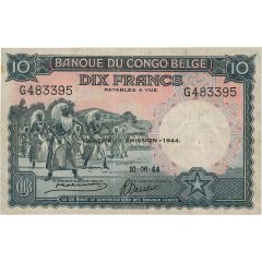 10 Francs Grey, `QUATRIEME EMISSION` overprint