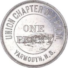 Masonic Penny - Union Chapter No. 7 Yarmouth, Nova Scotia
