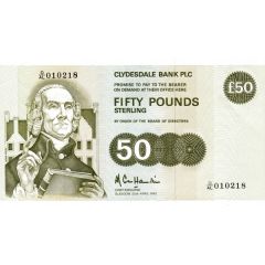 50 Pounds Clydesdale Bank