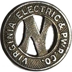 1 Fare - Virginia Electric and Power Co. Norfolk, Virginia