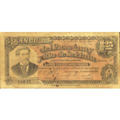 1.25 Pesos Fuertes Banco del Paraguay y Rio de la Plata, 2nd. Issue