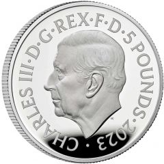 5 Pounds - Charles III English Lions, Silver Proof