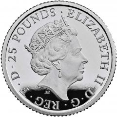25 Pounds - Elizabeth II 5th portrait, 1/4 oz Fine Platinum