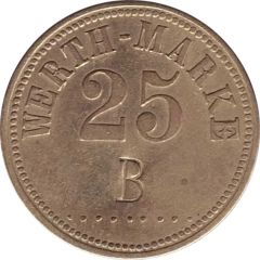 25 Pfennig Werth-Marke, Countermarked `B`