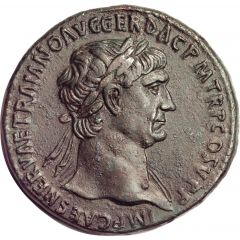 Sestertius - Trajan S P Q R OPTIMO PRINCIPI S C, Pax