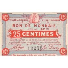 25 Centimes - Villes de Roubaix et de Tourcoing