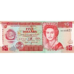 5 Dollars - Elizabeth II Segmented security thread