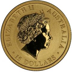 15 Dollars - Elizabeth II 4th Portrait - Kangaroo - Bullion Coin
