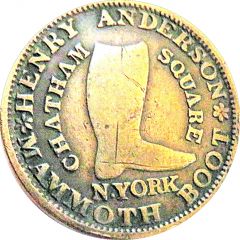 Cent - Hard Times Merchant Token - Henry Anderson Boot and Shoe