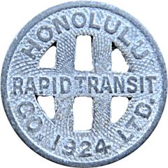 1 Full Fare - Honolulu Rapid Transit Co. Honolulu, Hawaii