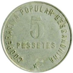 5 Pesetas - Cooperativa Popular Bescanonina
