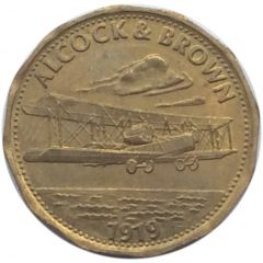Shell Token - Man in Flight #06 - Alcock and Brown, 1919