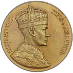 Medalet - Edward VIII Coronation, Turner & Simpson, gold, 32mm
