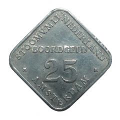 Token - 25 Boordgeld Stoomvaart Maatschappij Nederland