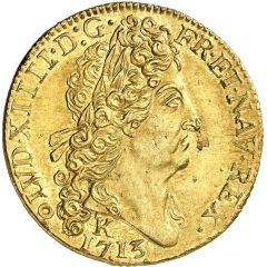 Double Gold Louis with sun - Louis XIV