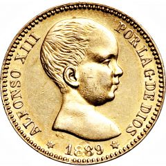 20 Pesetas - Alfonso XIII 1st portrait