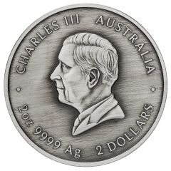 2 Dollars - Charles III 1st Portrait - Kookaburra Kaa-Kaa