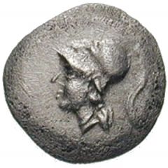 1 Obol Without legend, open wings, facing left