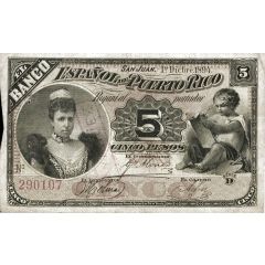 5 Pesos Regent Queen Maria Cristina