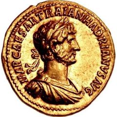 Aureus - Hadrian P M TR P COS DES III SALVS AVG, Salus