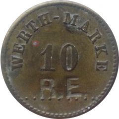 10 Pfennig Werth-Marke, Countermarked 'RE'