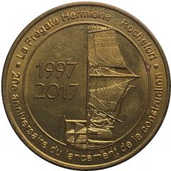 Jeton touristique - Médailles et Patrimoine - Rochefort - La Frégate Hermione 20e anniversaire