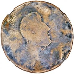 1/2 Penny Regal Imitation - George III right, uniface