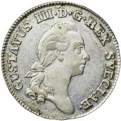 ⅙ Riksdaler / 16 Öre Silvermynt - Gustav III